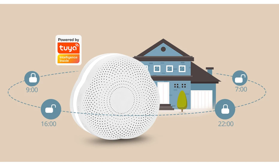 Золотая безопасность 433 МГц умный дом Многофункциональный WiFi шлюз сигнализация умный ночной Светильник Bell Tuya APP система управления