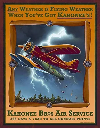 

Kahonee Air Service Classic Old Fashioned Vintage Advertising Metal Tin Sign