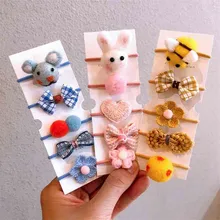 Autumn And Winter New Wool Felt Suit Children's Headwear Cartoon Bag Small Rubber Band Bow Knot Hair Rope (3)