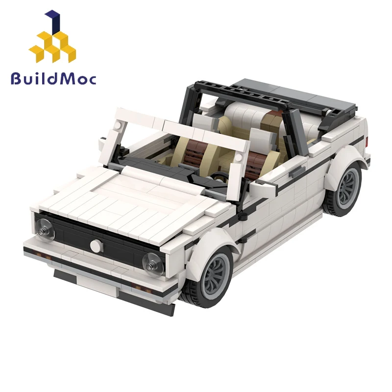 

BuildMoc Technical Creator Mini Golf Cabriolet Sports Green Grey White Black DIY Building Blocks Super Racing Car Kids Toys Gift