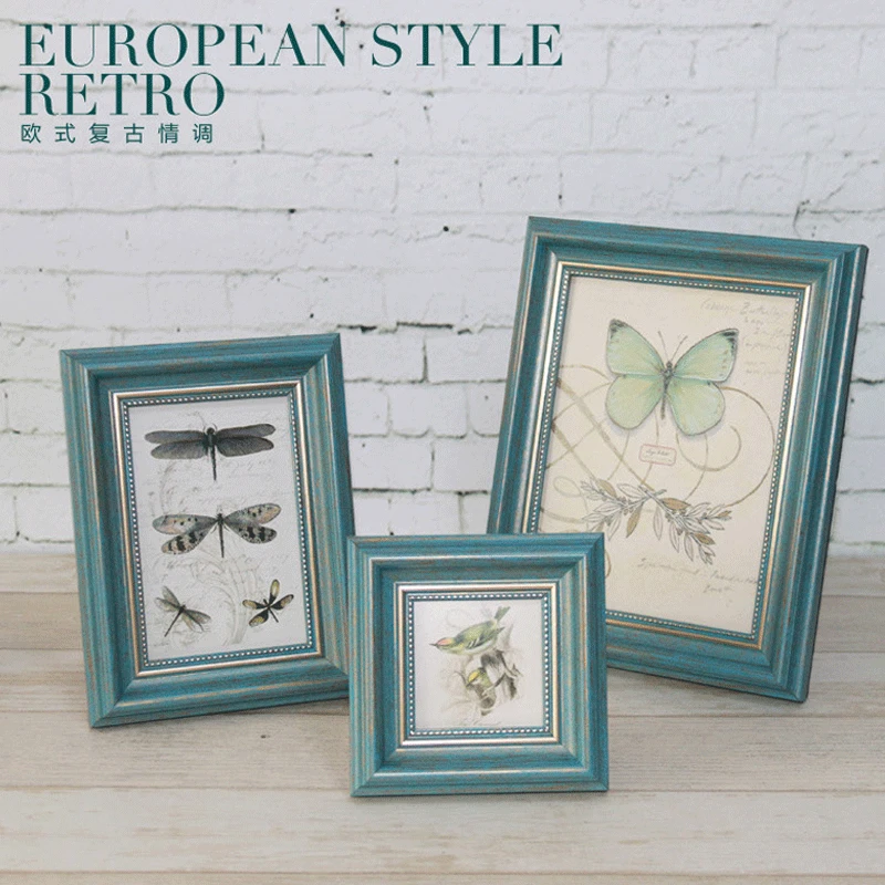 4 шт./компл. рамки для фотографий в европейском стиле белые/черные/синие/кофейные