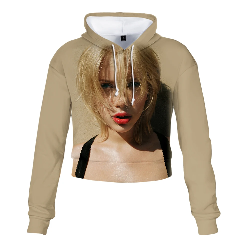 Женский короткий свитшот с капюшоном из полиэстера | Женская одежда