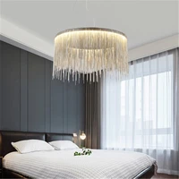 nordic style living room tassel chain led chandelier modern dining room cloth store open kitchen decor hanging lights