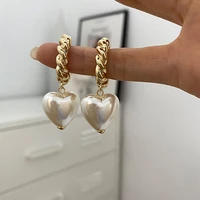 korean pearl love earrings earrings 2021 new trendy womens summer temperament net red minority design sense high