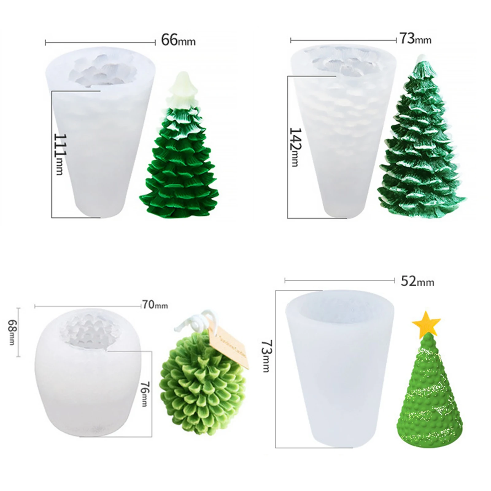 

Christmas Tree Shaped Silicone Candle Mould Cake Mold Decoration DIY Candle Baking Tools Decoration For Christmas Party Mold