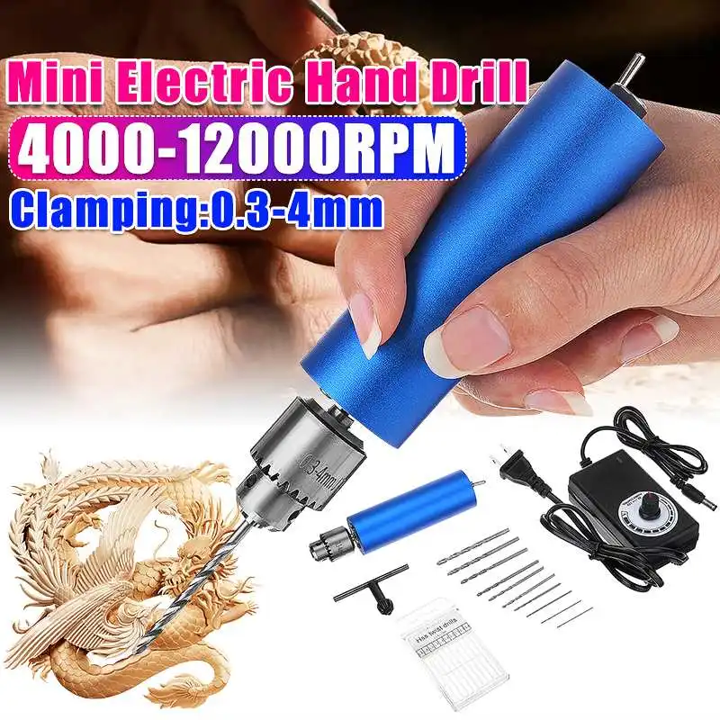 

Electric Hand Drill mini USB Hand Drills 12000RPM 12V-24V with DIY 385 Ball Bearing Motor JT0 Drill Chuck Small Electric Drills