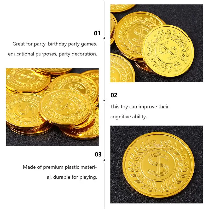 

1 Set of Pirates Gold Coins Plastic Gold Coins Prop