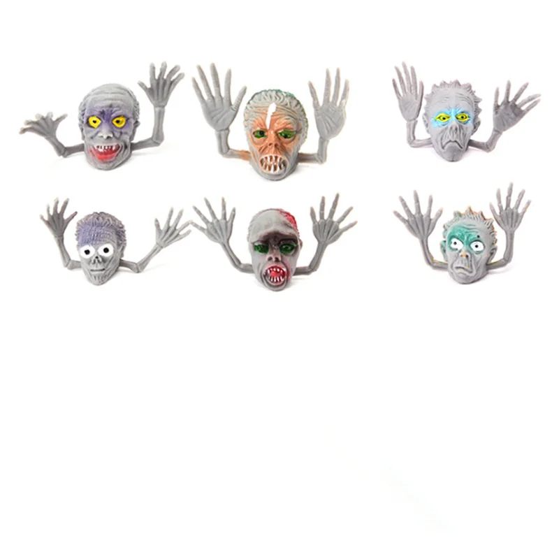 

6pcs Little Monster Finger Puppets Toy Mini Ghost Head Zombie Telling Story Puppets Hand Toys Halloween Interactive Gift For Kid