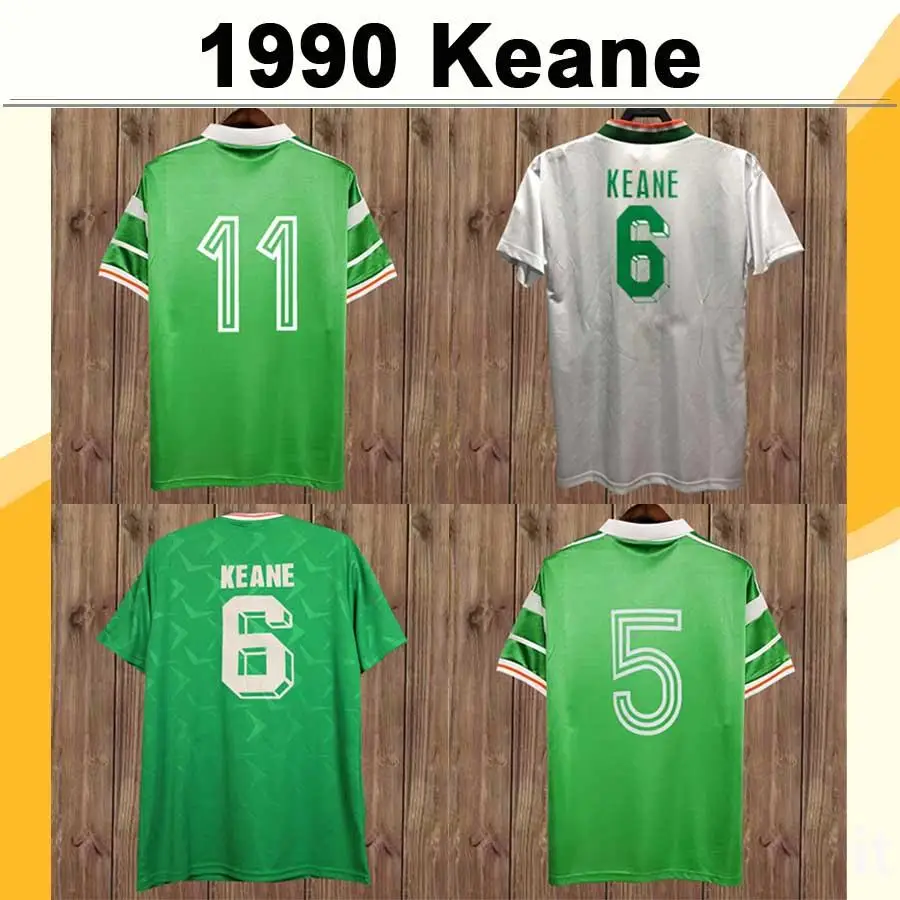 

1988 1994 Retro ROY KEANE HORTON Mens Soccer Jerseys 1990 Ireland Football Shirts Short Sleeve Adult Uniforms