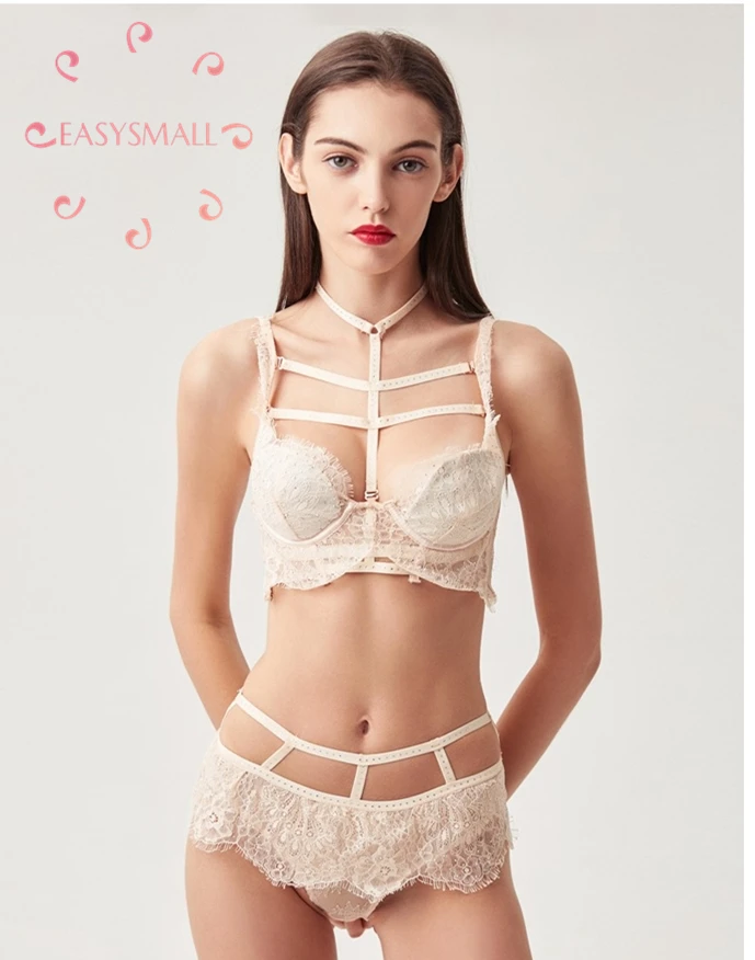 

EASYSMALL Secret Agent sexy push up bra lingerie white bling lingerie femme modis Underwear plus size invisible women bras suit