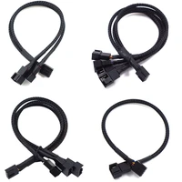 4 pin pwm fan cable 1 to 234 ways splitter black sleeved 27cm extension cable connector pwm extension cables
