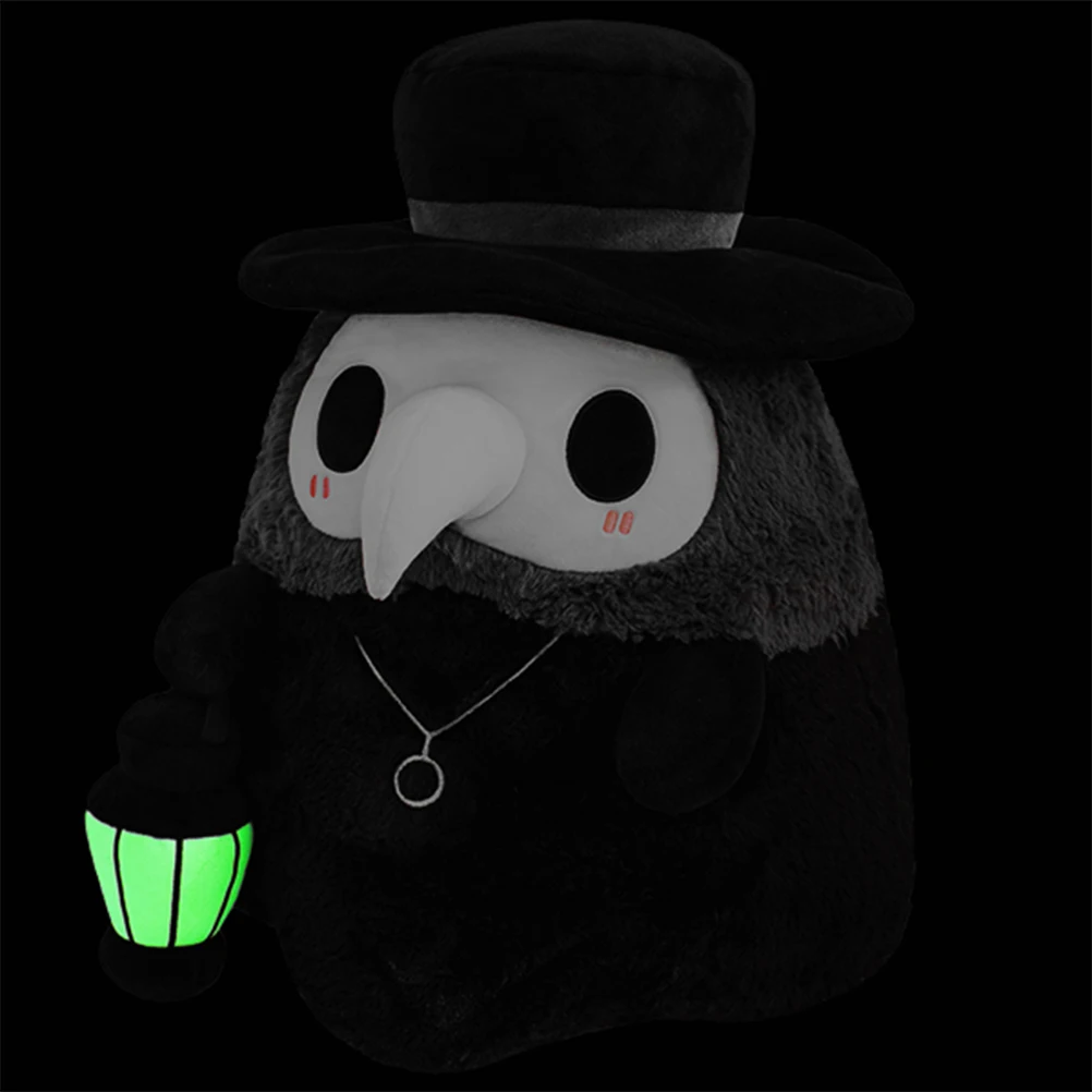 

Luminous 20cm cartoon animal Plague Doctor Beak stuffed Plush toy Halloween Beak Doctor Party prom Props Luminous plush toy gift