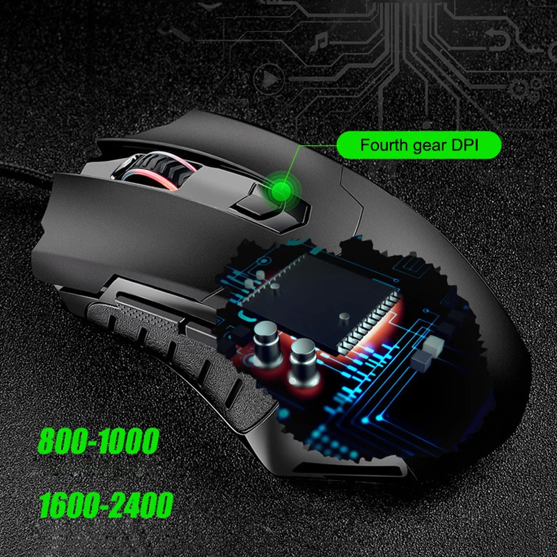 

new Gaming Mouse Backlight 2400dpi 5.8GHZ Wired USB Mouse for Desktop Computer Mouse Mice for PC Laptop Gamer