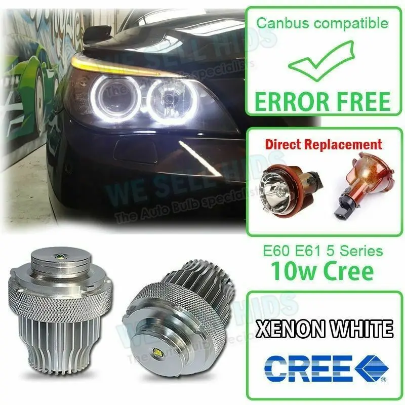 

A14 10W for BMW ANGEL EYE E60 LCI FACE LIFT LED BULBS CREE UPGRADE 2007-2010 HALOGEN A26