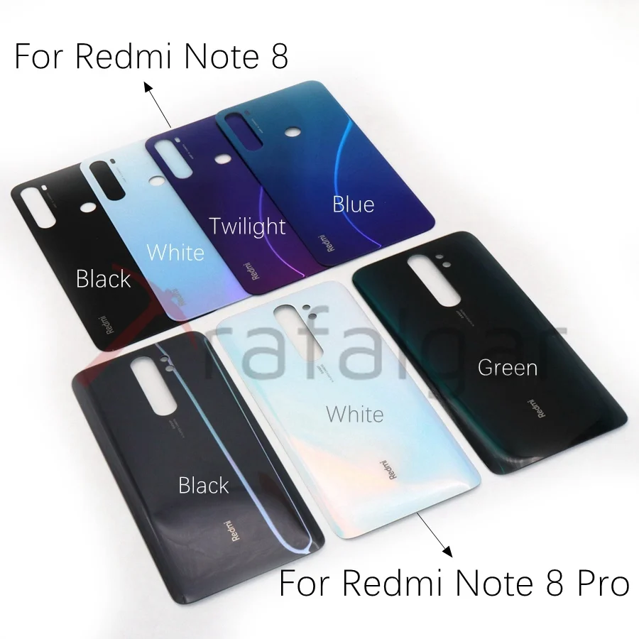Задняя панель 8T для Xiaomi Redmi Note8 Note 8 Pro стеклянная крышка батарейного отсека задняя