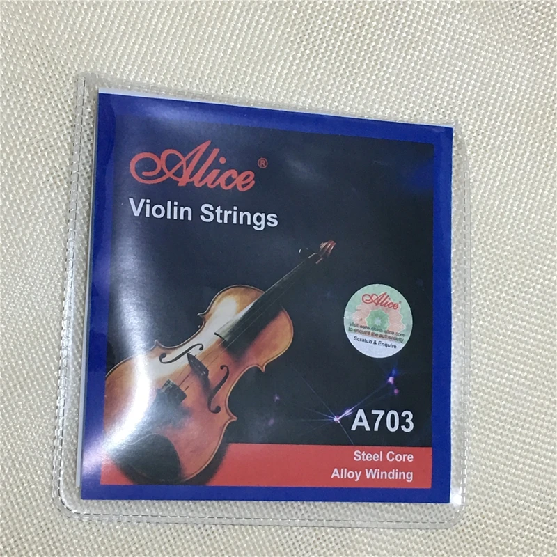 Upgraded 5 Sets Violin Strings Alice Brand A703 Stainless Steel Core Nickel Silver Wound 4/4 Violino Strings