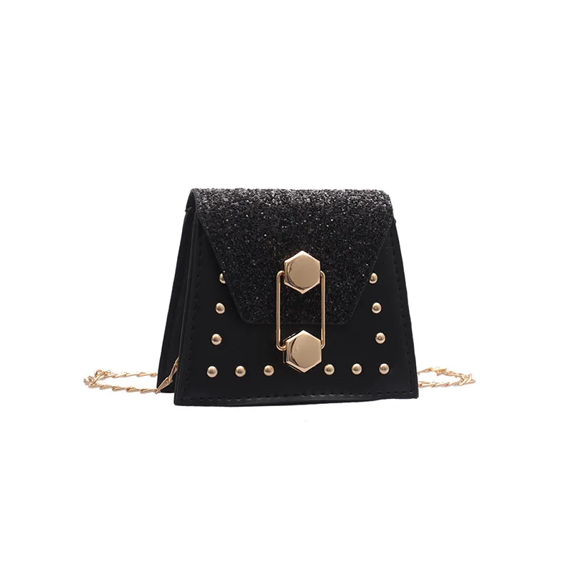 

2021 Fashion Children's Messenger Bag Korean Version of The Chain Princess Shoulder Bag Fashion All-match Girl Rivet Bag