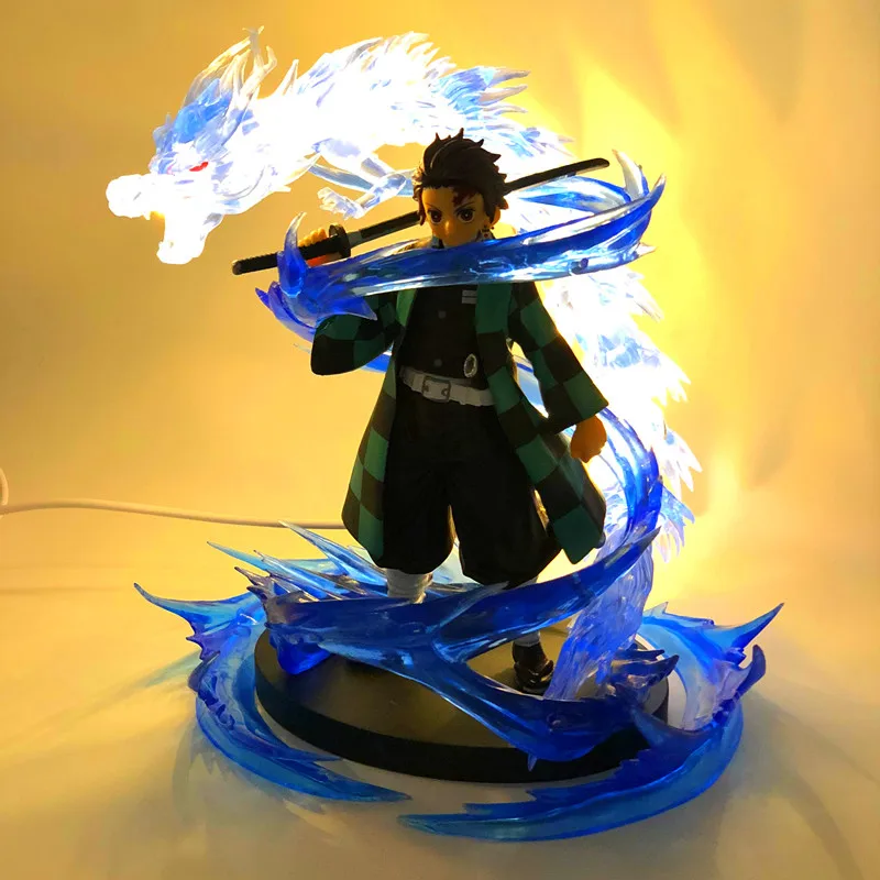 Аниме Demon Slayer Kimetsu no Yaiban Kamado Tanjirou Дракон изменений со светодиодами DIY Фигурки