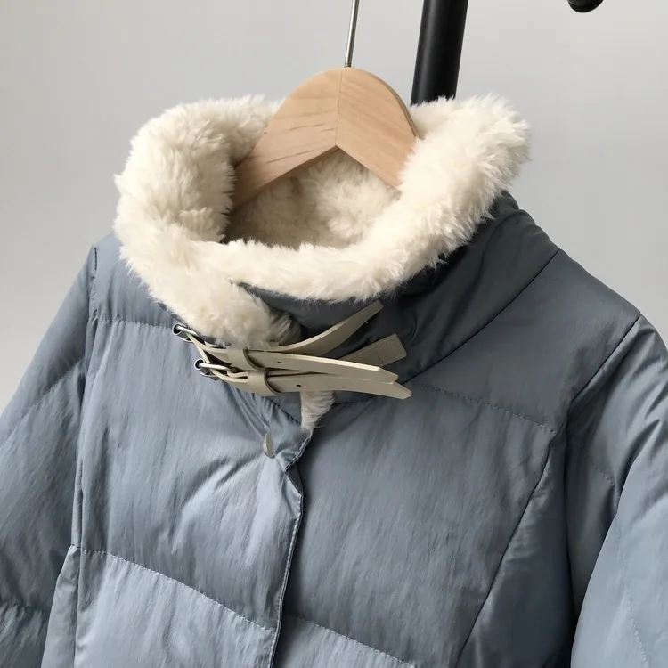 Winter New Thickened Solid Color Short ins Loose Bread Suit cotton-padded jacket Female