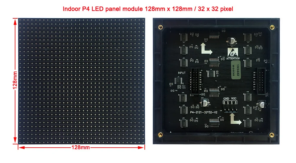 RGB P4 светодиодный модуль дисплеев, SMD RGB P4 Крытый полноцветный светодиодный модуль, 256 мм* 128 мм/128 мм* 128 мм