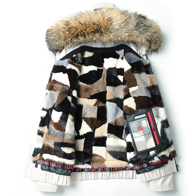 Мужская кожаная куртка с подкладкой из меха норки