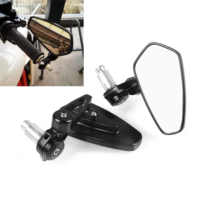Универсальные мотоциклетные скутеры Алюминиевые черные боковые зеркала заднего