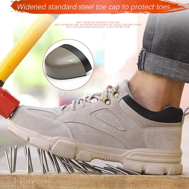 Мужская защитная обувь рабочие кроссовки неразрушаемые защитные ботинки летняя