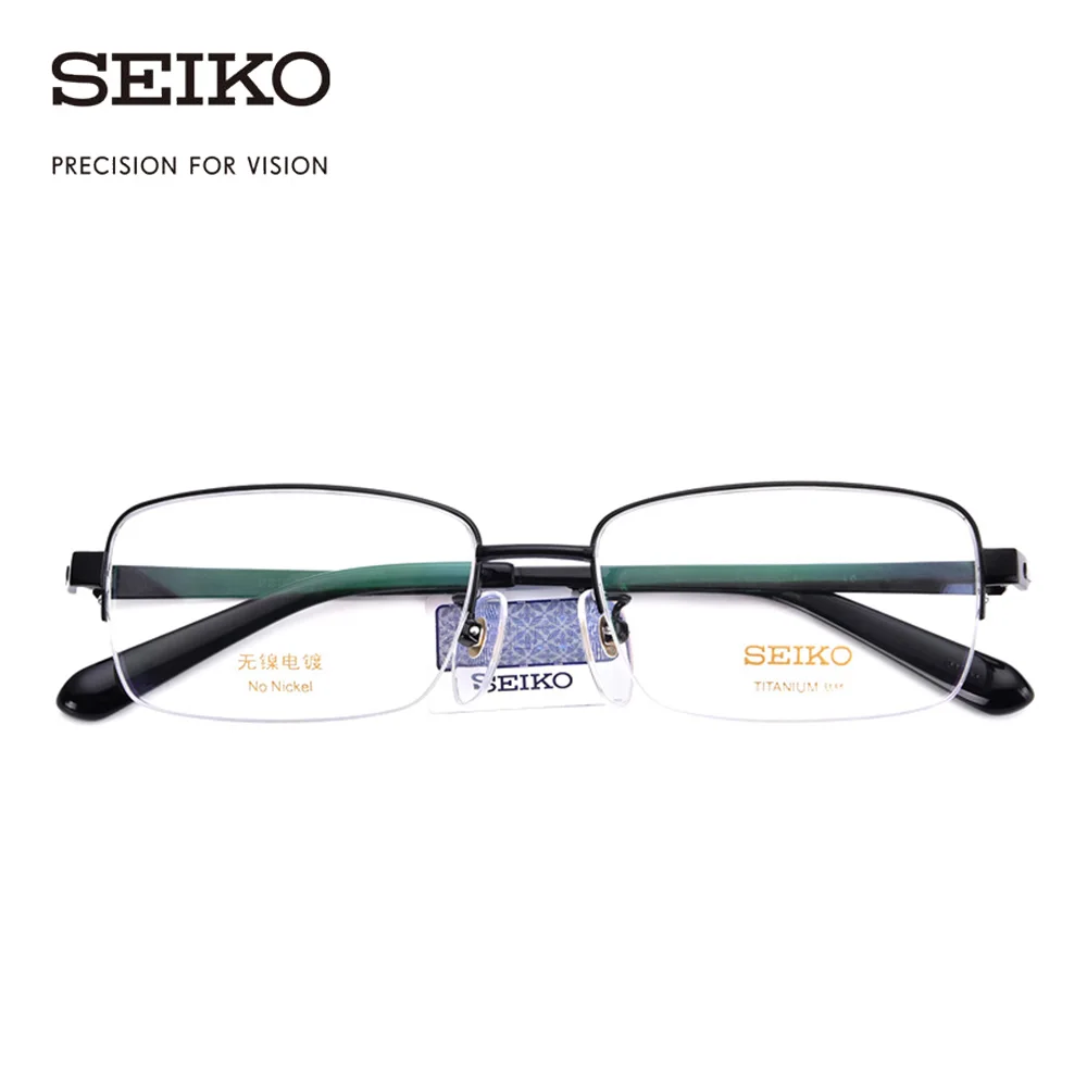 SEIKO оптическая оправа для очков мужские титановые Полуободковые Рецептурные