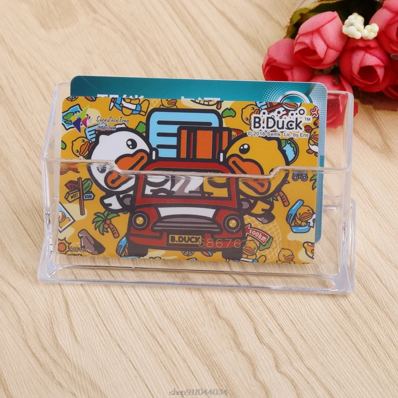 

Clear Business Card Holder Acrylic Plastic Display Stand Rack Desktop Office Mar03 21 Dropship