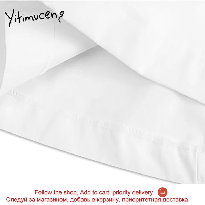 

Yitimuceng White Folds Zipper Skirt Women High Waist Mini A-Line Solid 2021 Summer Vintage Office Lady Fashion Skirts Hot Sale