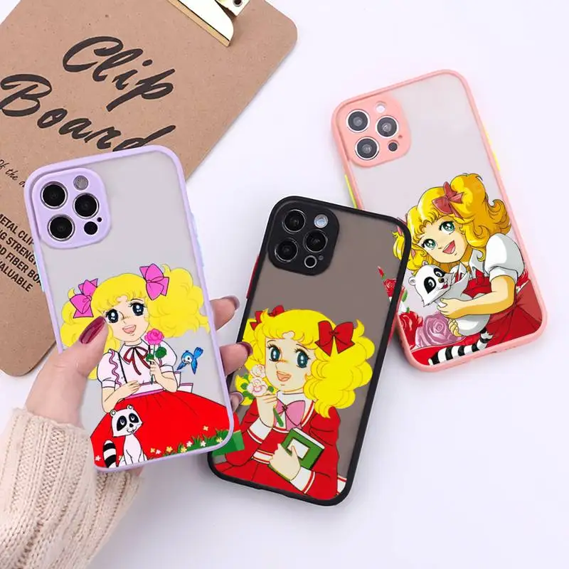 

Anime Manga Candy Phone Case For iPhone 12 11 Mini Pro XR XS Max 7 8 Plus X Matte transparent Back Cover