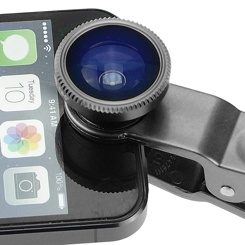 3 in 1 Fisheye Lens Mobile Phone Lenses Fish Eye+Wide Angle+Macro Camera for iPhone Xiaomi Huawei Samsung | Мобильные телефоны и