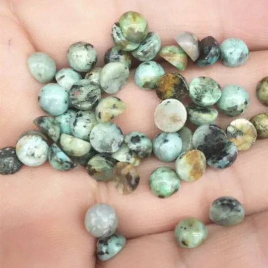 20 шт. Природный Африканский Бирюзовый Камень Кабошоны круглой формы 3 мм 4 6