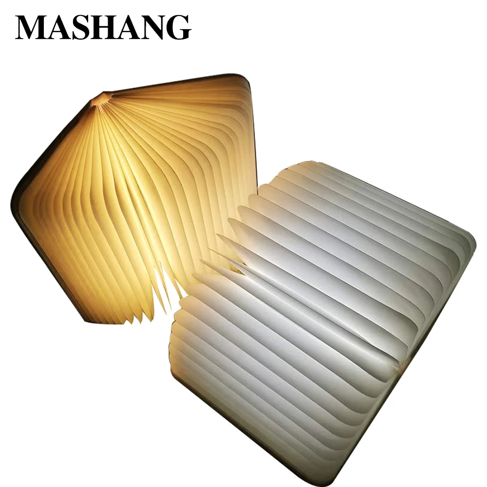 Деревянный книжный светильник портативная настольная лампа 3 цвета светодиодный