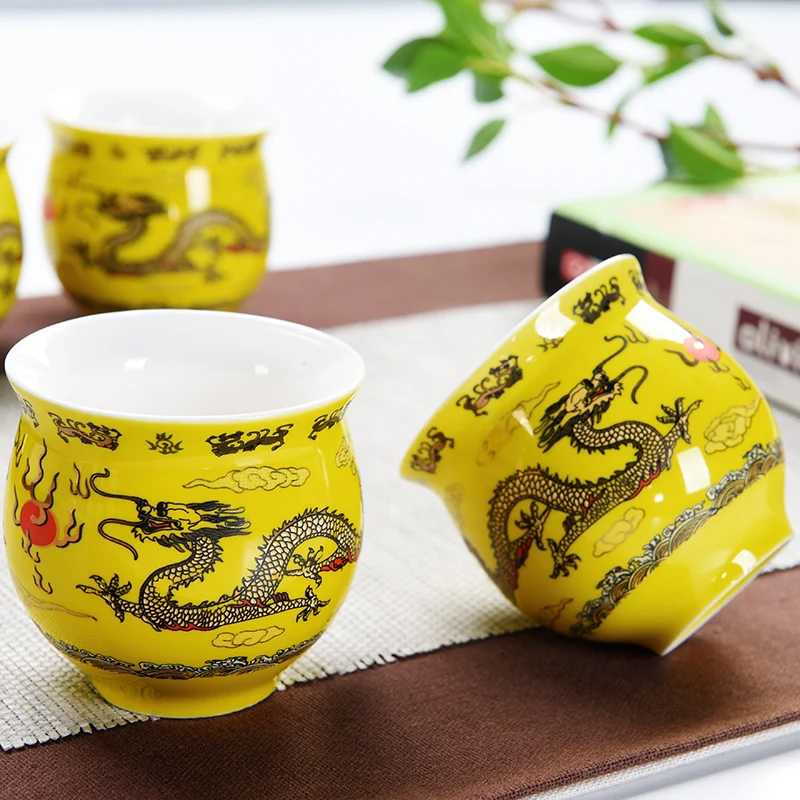 

Chinese Ceramic Tea Set Household Water Cup 6 Mini Cup Blue and White Porcelain Cup Office Kung Fu Tea Ceremony Set MM60CJ