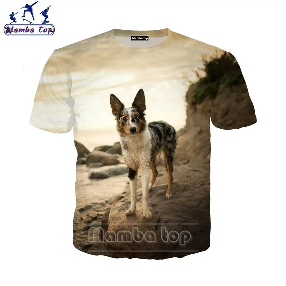 

Men's T-shirts 3D Print Loyal Animal Border Collie Dog T Shirt Fashion Loose Women Tshirt Harajuku Hip Hop Men Streetwear E018-1