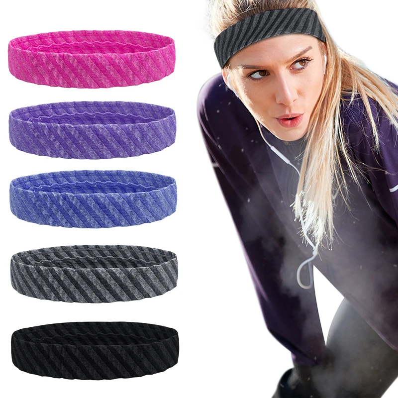 

Stylish Elastic Sports Sweatband Running Headband Breathable Moisture Hair Band Seamless Weaving Men Women Badminton Tennis Yoga