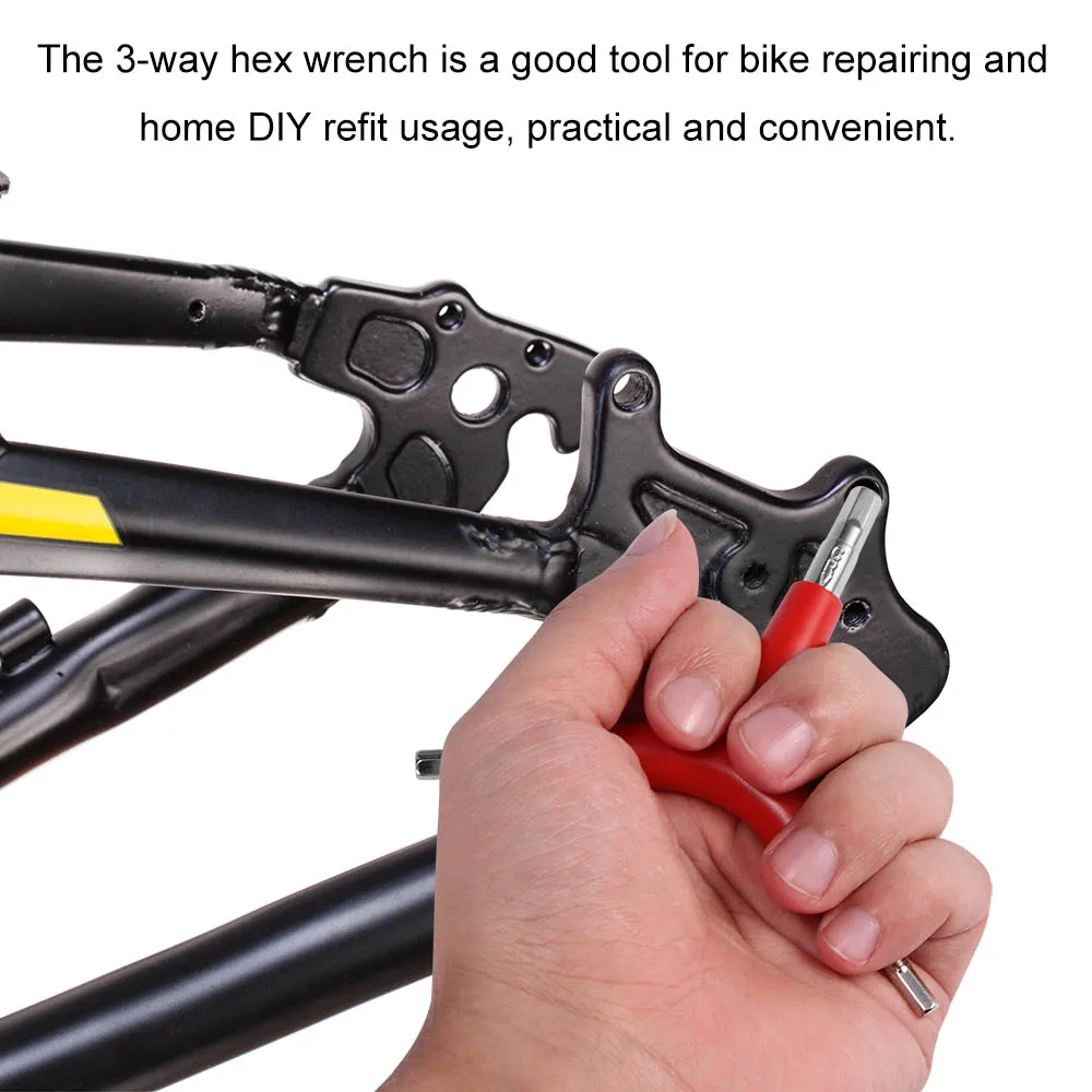 Multifunctional 3-Way Hexagon Wrench Bicycle Repair Tool Triangle High Quality Red Carbon 4 5 6mm Y Type | Спорт и развлечения