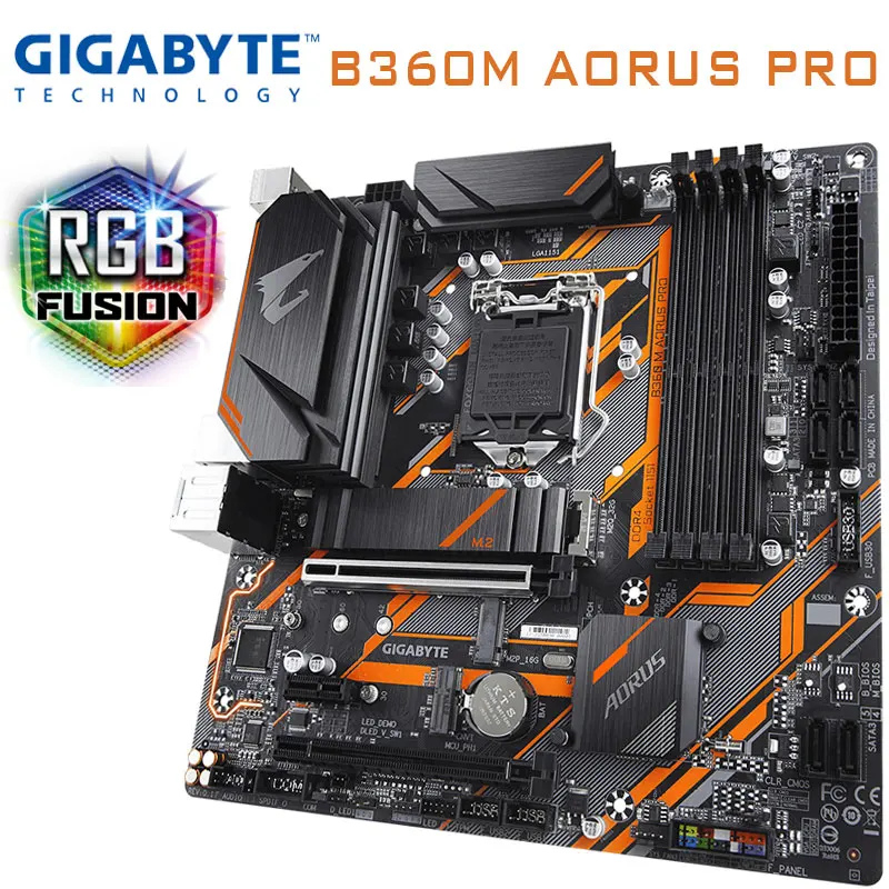 Kaufen Mainboard Gigabyte GA-B360M AORUS PRO Verwendet LGA 1151 8th 9th Gen DDR4 64gb PCI-E 3,0 X16 M.2 Chia Intel B360 Desktop Motherboard