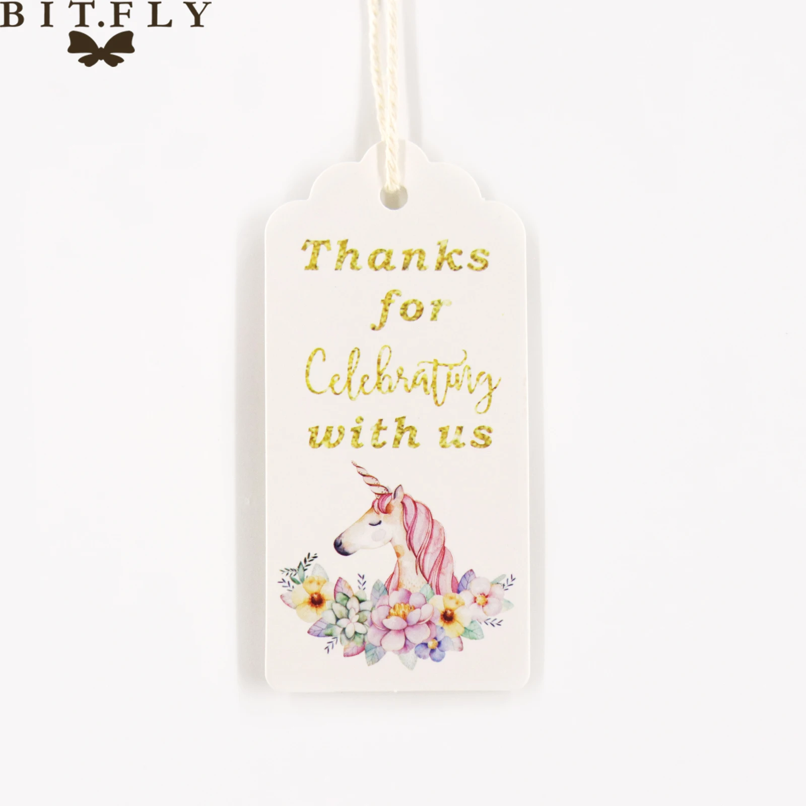 50 шт. бумага Единорог Фламинго спасибо бирки подарочная упаковка конфетная