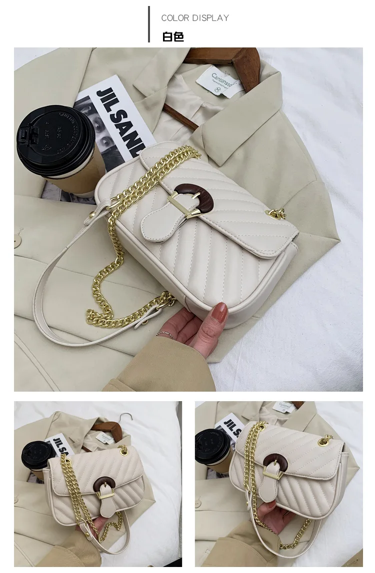 

Small fragrance chain bag 2021 new fashion one-shoulder bag women's bag sloping small square bag handbags designer bag