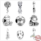 Женский серебряный металлический браслет с бусинами в виде цветка кролика