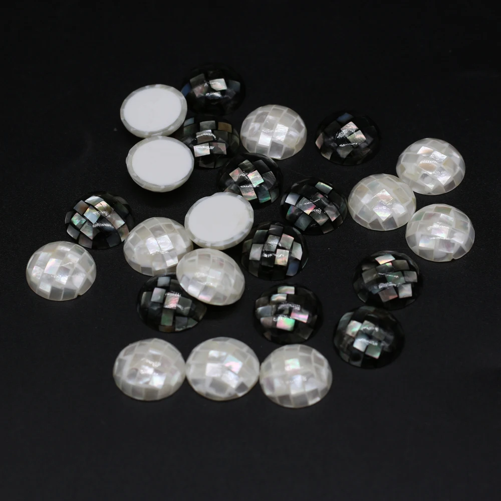 

2021 New High Quality Natural Shell Round Fashion Charm DIY Home Decoration Ornaments Exquisite Jewelry Gifts Size 15x15mm