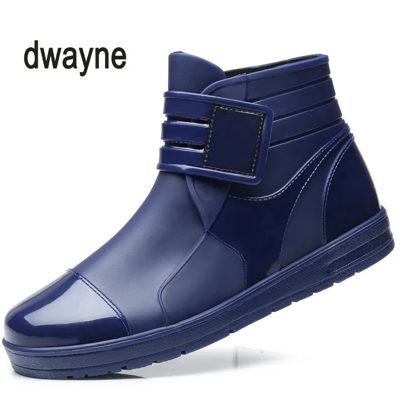 Водонепроницаемые ботинки из ПВХ на плоской подошве с пряжкой | Обувь