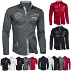 Мужская джинсовая рубашка с длинным рукавом ZOGAA, повседневная классическая рубашка с принтом, уличная одежда высокого качества, 2021