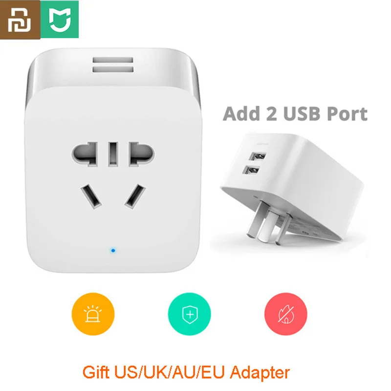 От Xiaomi Mijia умная розетка Улучшенная двойная USB быстрая зарядка ZigBee/Базовая