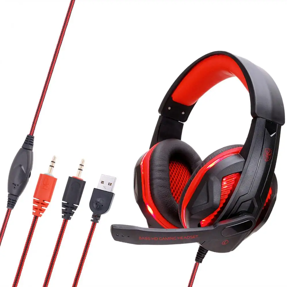 Игровая гарнитура наушники проводные геймерские стерео звук гарнитуры с