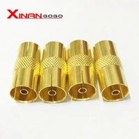 xinangogo 2510pcs pla female plug to pal female jack straight rf coaxial adapter tv to tv connector gold plant