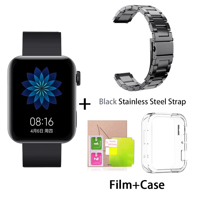 Black n black sstrap Новые Xiaomi mi часы mi UI Android умные часы Bluetooth 4,2 многофункциональные часы с NFC A Ture Smart Wtach - Цвет: Black n black sstrap