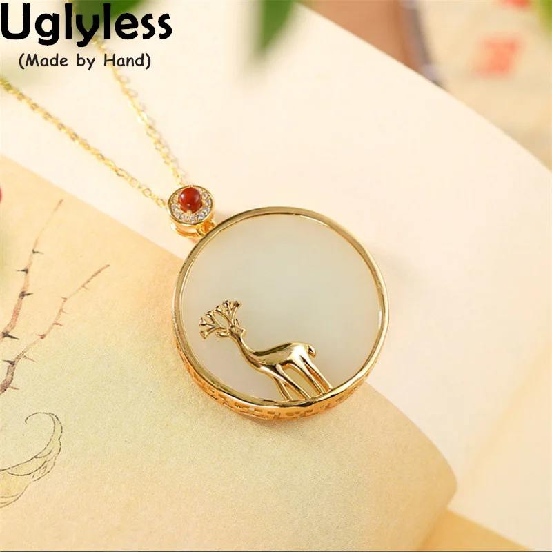 

Ожерелье ручной работы с оленем и украшением из камней